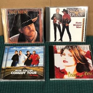 4 Country CDs Shania Twain, Brooks & Dunn, Trace Akins, Blue Collar Comedy Music